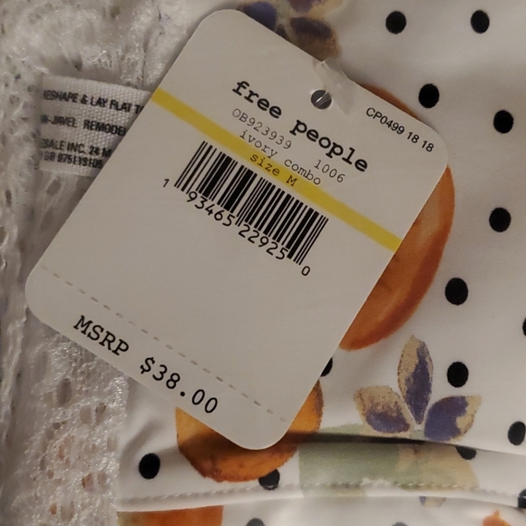 Free People Mari Printed Bralette Womens Medium - Picture 7 of 8